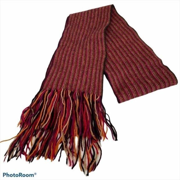 Express Wool beautiful multi color knit fringe scarf - Picture 1 of 5
